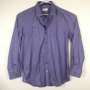 Robert Graham Purple Check Button Up Shirt Sz 17.5